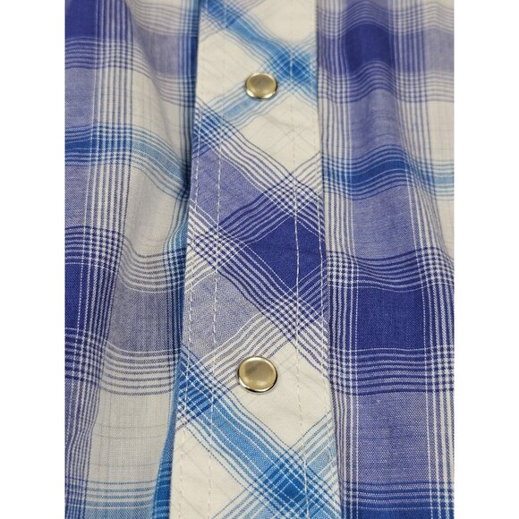 Wrangler Western Pearl Snap Shirts Mens XL. Vintage Window Pane Plaid (CA55394) - Picture 3 of 6